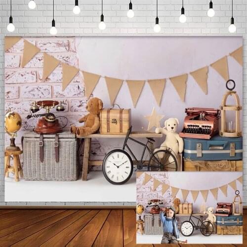 Avezano Birthday Backdrop Baby Shower Globe Bicycle Suitcase Airplane Pilot Photography Backgrounds Photo Studio Photozone Decor