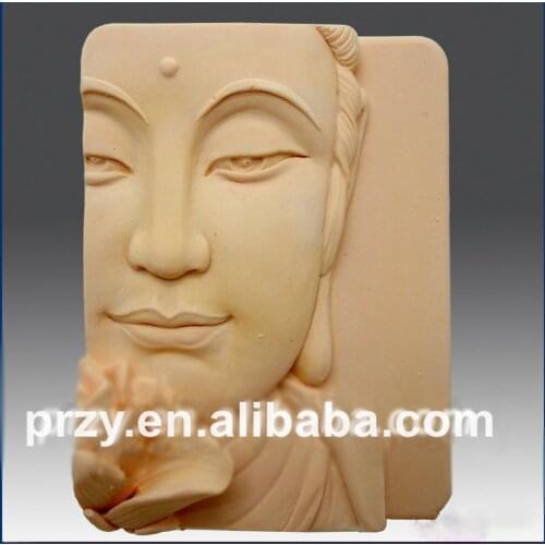 DIY Buddha Closeup w/Lotus cuboid handmade silicone soap cake decoration candle mold