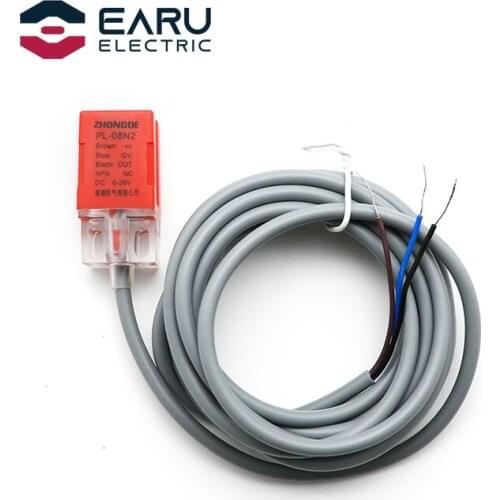 PL-08N2 Square Proximity Switch Inductive Sensor Metal Switch Three-wire NPN Normally Closed DC 6V 36V