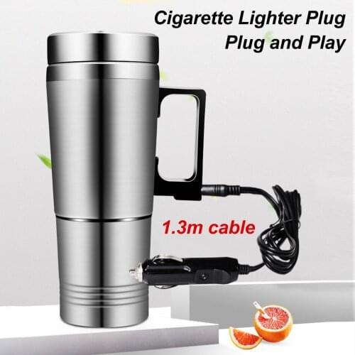 Electric Car Kettles Boiling Heat Cup Insulation Insulated Bottles 300ml 24V Stainless Steel Cigarette Lighter Plug