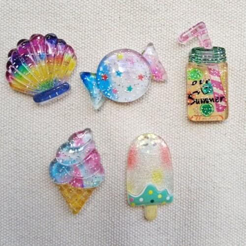 10pcs/lot lovely flatback resin foods colorful drink candy resin cabochons accessories Ornaments