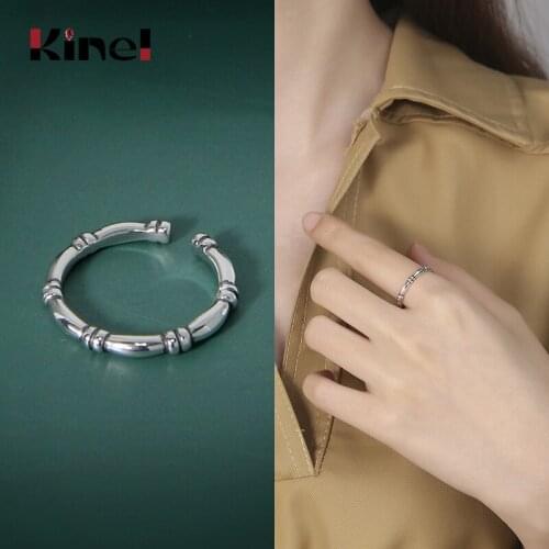 Kinel Woman Jewelry Real 925 Sterling Silver Ring Vintage Twist Ring Minimalist bijoux 925 Silver Ring Korea