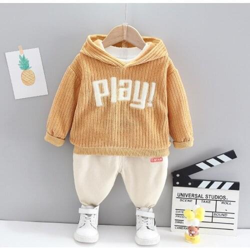 Baby Girls Boys Fashion Clothing Sets 2021 Spring Children Letter Hoodie+pants Toddler Girls Children Autumn Casual Clothes Sets