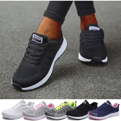 Womens Sneakers Casual Shoes Flats Air Mesh Breathable Trainers Ladies Shoes Female Sneakers Women Shoes Basket Tenis Feminino