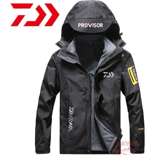 Daiwa Men Fishing Jacket Autumn Winter Keep Warm Fishing Clothes Outdoor Mountaineering Fishing Waterproof Breathable Jacket