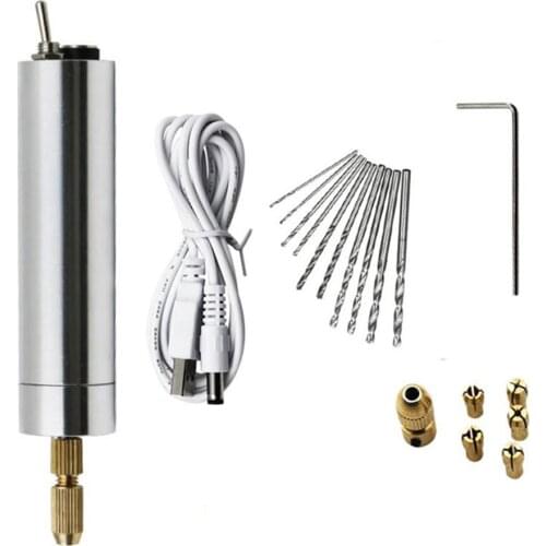 USB Charging Micro Electric Hand Drill Rotary Drill Cutting Drilling Set Mini Grinding for Sculpture Tools Wholesale 20set/lot