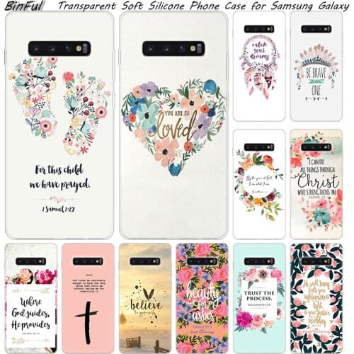 Bible verse Philippians Jesus Christ Christian Soft Case For Samsung Galaxy S10 S9 S8 Plus S7 Edge A6 A8 Plus A7 A9 2018 A5 2017