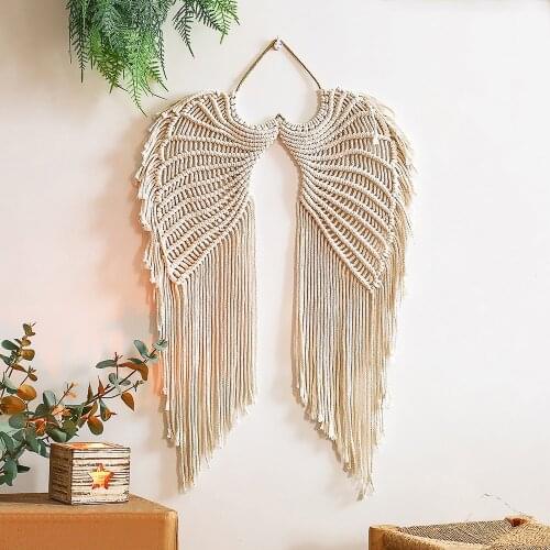 Angels Wing Wall Hanging Tapestry Boho Woven Tapestry Aesthetic Handmade Valentines Gift Hygge Dream Room Decor Home Decoration