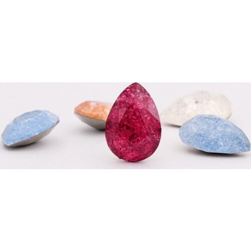 New Crystal ice color glass Crystal Accessories for clothing Crystal water drop tear drop Pointback rhinestone dress decorations