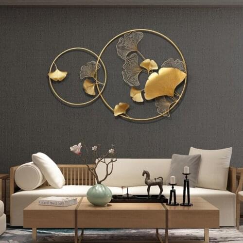 New Chinese Style Living Room Wall Decor Restaurant TV Setting Wall Hanging Decoration Indoor Bedroom Wall Hanging Decor Metal