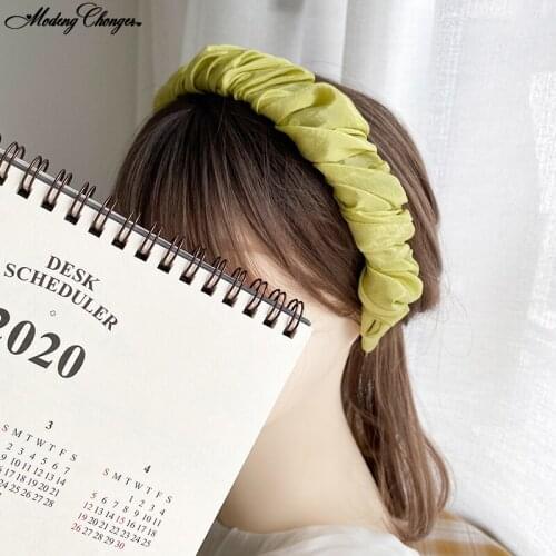 1PC New Fashion Spiral Hair Hoop Bezel For Ladies Women Headwear Hairband Elegant Satin Volume Wave Headbands Hair Accessories