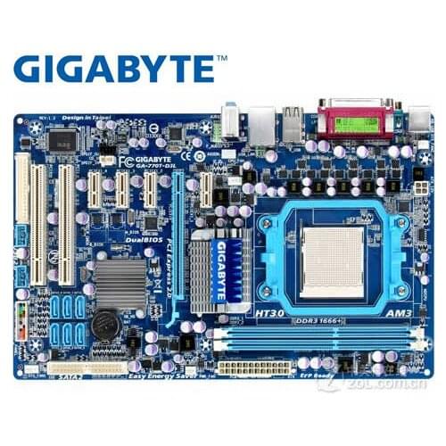 Gigabyte GA-770T-D3L original desktop motherboard for AMD DDR3 Socket AM3 770T-D3L USED mainbaord PC sales