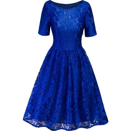 Half Sleeve Round Neck Butterfly Flower Lace Dress For Women Fashion Elegant Night Party Slim Summer Dresses Vestidos Black Blue
