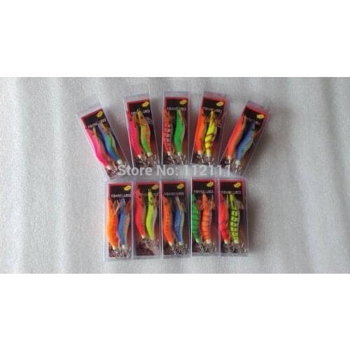 20pcs Glow in Dark Luminous Fishing Lures Baits Squid Egi Shrimp jigs Hooks.8cm 7g