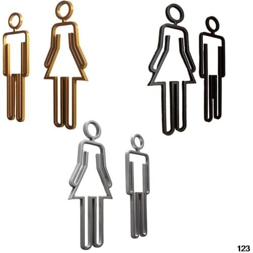 Modern Men and Women Symbol Bathroom Signs Washroom WC Sticker Unisex Family DIY Decoration for Bar Office Shopping Mall