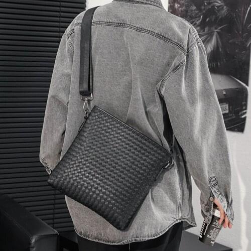Mens Shoulder Bags Hand-woven bag casual mens bags trendy messenger bag men outdoor backpack crossbody bags hand bags men bags