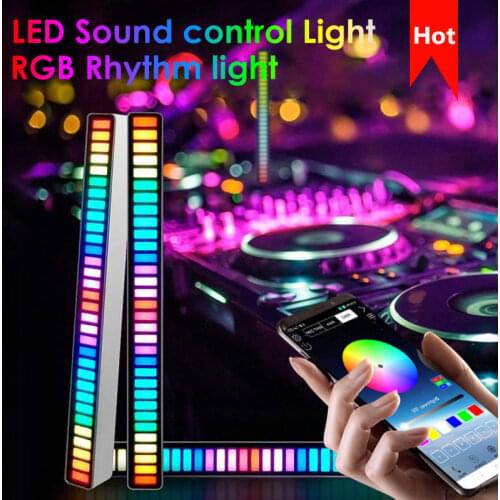 LED Sound Control Light RGB Voice Activated Music Rhythm Ambient Light with 32/40LED 18Colors Pickup lamp Car atmosphere light
