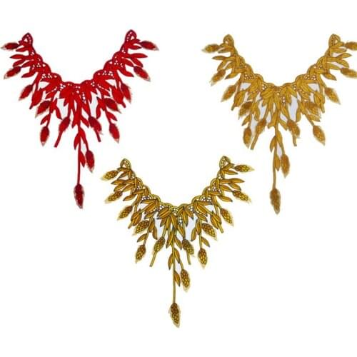 Fabric Embroidered Appliques Floral Collar Vintage Sew on Patches for Wedding Decoration Dress DIY Embroidery Patch