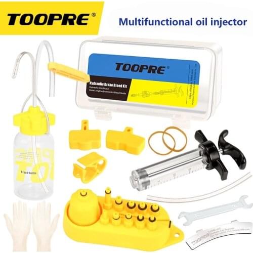 TOOPRE Hydraulic Mineral/ DOT 2 in 1 Brake Bleed Kit Bike Brake Multifunctional Oil Injector Bicycle Oil Dish Filling Tool