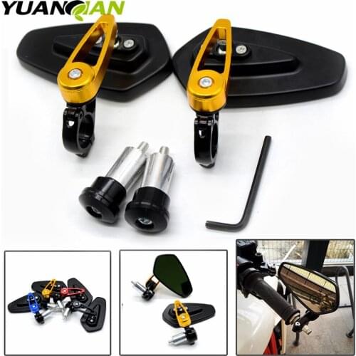 Universal FOR 7/8" Black Bar End Rear Mirrors Moto Motorcycle Motorbike Scooters Rearview Mirror Side View Mirrors Cafe Racer
