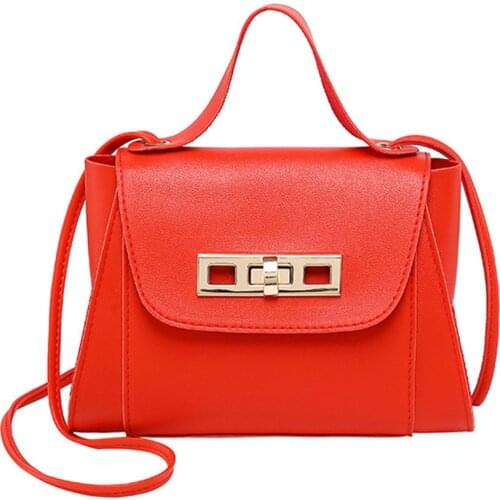 Women Small Phone Bag PU Leather Purse Hanbag Lock Catch Shoulder Crossbody Bag Best Sale-WT