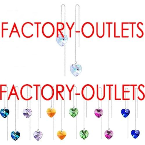 Genuine 925 Sterling Silver Earrings For Women Fashion Jewelry Long Chain Drop Earrings With CZ Crystal Bridal Earrings