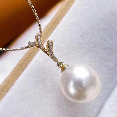 Factory Wholesale Real Solid S925 Sterling Silver Accessories DIY Jewelry Making Pearl Pendant For Women Charm Gift