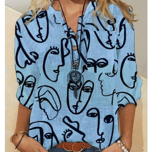 Spring and Summer Womens Hot Sale Solid Color Top Sexy V-neck Button Pull-up Long-sleeved Pullover Top Casual All-match T-shirt