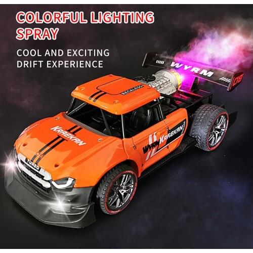 1:16 Rc Car 2.4g 4ch Spray Light High-speed Remote Control Drift Stunt Car Toys Kids Boys Birthday Gift