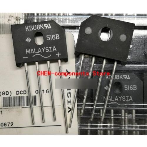 10PCS VISHAY Bridge rectifier KBU8K 8A 800V Flat bridge Silver-plated thick copper round feet