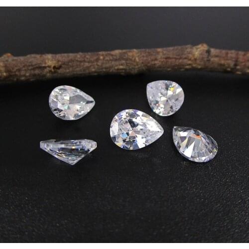 10x14mm Pick Colors Synthetic Pear Shaped Cubic Zirconia CZ Stones Wholesale Price White Garnet Purple Orange