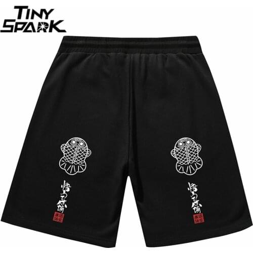 2021 Men Hip Hop Streetwear Shorts Chinese Kanji Print Sweat Pants Harajuku Cotton Jogger Shorts Summer Track Short Sweatpant
