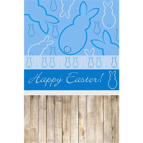 3x5ft Happy Easter Vinyl Photography Background Blue Rabbits Blue Backdrop For Photo Studio Props Kids Easter Photo Backdrops