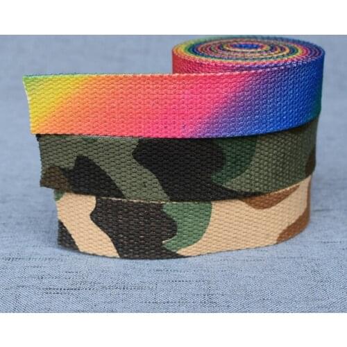50 Yards Width 25mm Cotton Surface Ribbon Printed Ribbon Luggage Belt Strap Rope Dog Pet Collar Leash Harnes