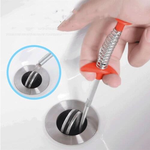 60cm Flexible Sink Claw Pick Up Kitchen Cleaning Tools Pipeline Dredge Sink Hair Brush Cleaner Bend Sink Tool With Spring Grip