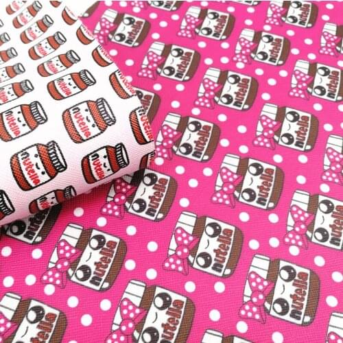 Free shipping 7.6*12inch cartoon print synthetic leather fabric for DIY accessories BHY455