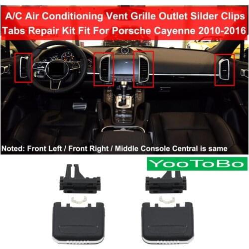Car Front Left / Right Air Conditioning Center A/C Vent Grille Silder Outlet Tab Clip Repair Kit For Porsche Cayenne 2010-2016