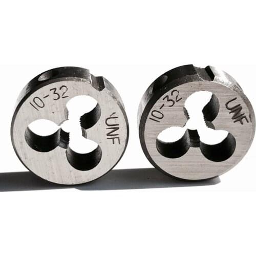 Free shipping of 2PCS Alloy steel made manual dies UNC/UNS/UNF 10-24/10-28/10-32/10-36/10-40 for processing workpieces threading