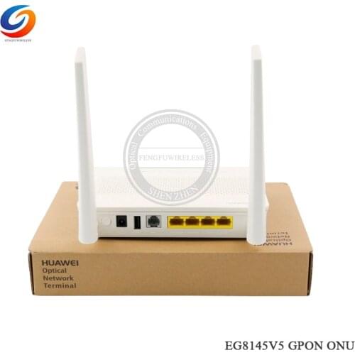 Free Shipping English Firmware Hua Wei EG8145V5 FTTH GPON Modem 4GE+Tel+USB+Wifi (2.4GHz&5GHz) Dual Band ONT ONU,EU Adapter