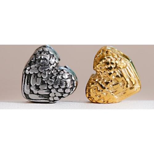 Heart Shape Wing Stainless Steel Beads For Jewelry Making Charms For Bracelet Materials Accessories Vintage Spcer Bead DIY Craft