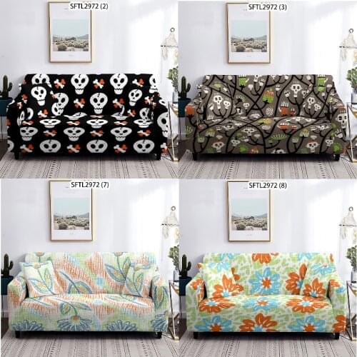 Skull flowers Covers for armchairs Armchair cover sofa covers for living room Cushion cover Plaid Sofa chaise cover lounge Sofa