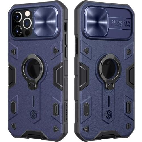 NILLKIN for iPhone 12 Pro Max/iPhone 12 Mini Case with Ring Stand,Camera Protection Slide Cover for iPhone 12 11 Pro/7/8 Case
