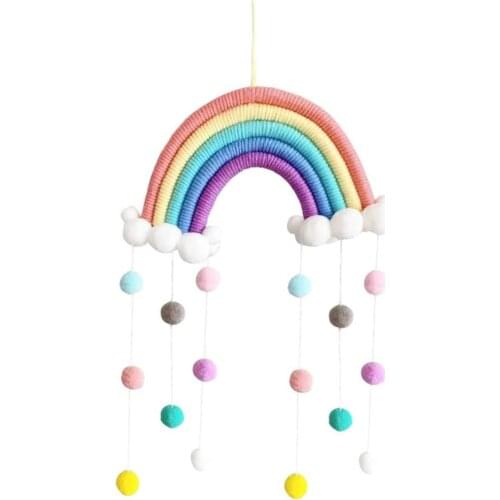 Baby Mobile Baby Bed Wind Chimes Hanging Clouds Colourful Raindrops Rainbow Tassels Wind Chimes For Newborn Baby Well-Made