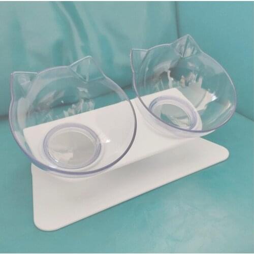 Cat Bowl Double Bowl Automatic Drinking Cat Supplies Cat Food Basin Pet Bowl Double Bowl Dog Bowl Plastic Neck Protection Double