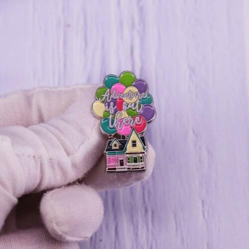 Adventure Is Out There Enamel Pin Rainbow Balls Castle Brooch Funny Badge Fashion Jewelry Accessories