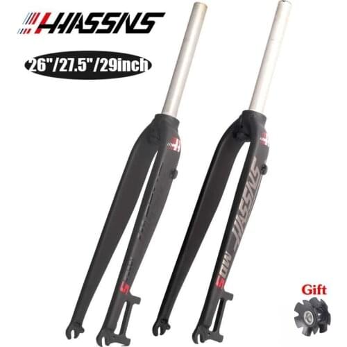 Hassns 26 "27.5" 29 "Harde Vork Mtb Mountainbike Schijfremmen Aluminiumlegering Fiets Voorvork Stijve fiets Vork Fiets Vork
