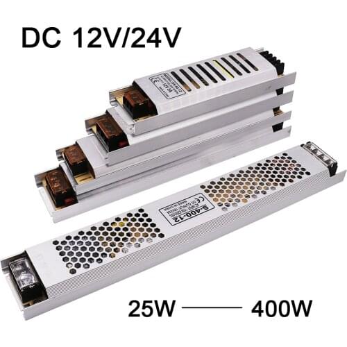 Power Supply Switching 220V To 12V 24V Transformer Power Source Adapter For Led Strip CCTV 400W 300W 200W 150W 100W 60W 25W