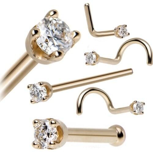 Fake Nose Ring Hoop Septum Ring Stainless Steel Nose Piercing Fake Piercing Oreja Piercing Jewelry 5 Pieces Stone Gold Stud