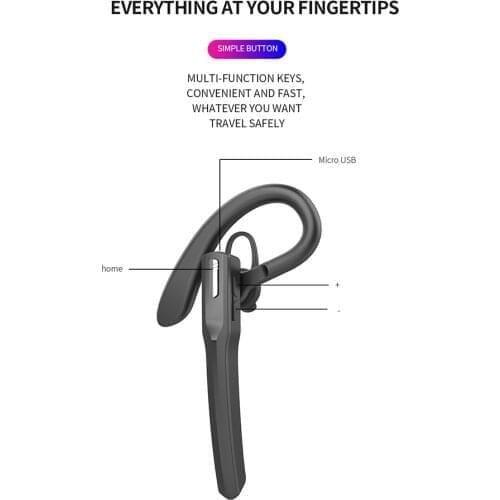 Kebidu HandsFree Wireless Bluetooth Headset Business Earphones V5.0 Headphones IPX4 Waterproof Sport Earbuds With Microphone