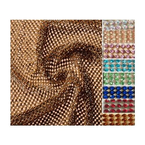 Chunky Glitter Colorful Rhinestone GOLD Metal Mesh Fabric Metallic cloth Metal Sequin Sequined Fabric Home Decoration Curtain